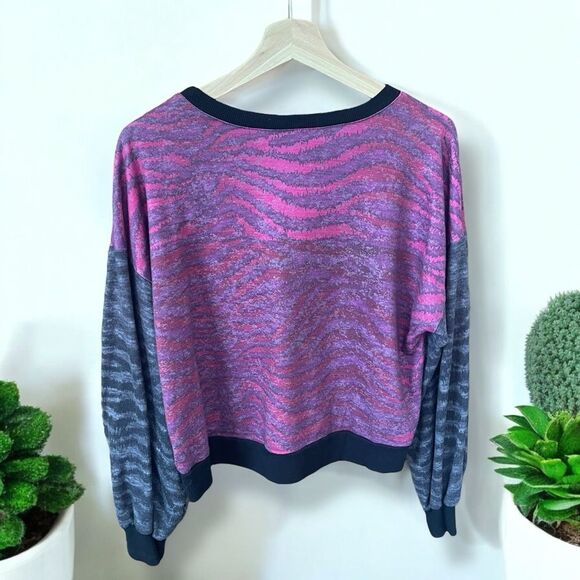 Terez “Show Your Stripes” Zebra Metallic Pullover - Picture 4 of 10